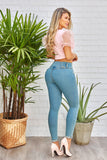 Butt Lift Jeans with No Pockets, High Waist, Ripped Destroyed Process, and Made in Colombia 13495