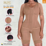 Bling Shapers 938BF Post Surgery Use With Sleeves and Built-in Bra
