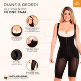 Diane & Geordi 2397 Butt LifterTummy Control Bodysuit | Knee Length Full Body Shaper