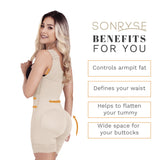 Medium Compression Mid-Thigh Body Shaper Fajas Sonryse 211BF
