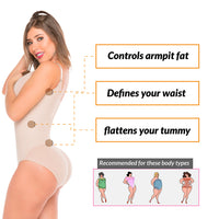 Fajas Salome 0420 | Hiphugger Body Shaper with Bra | Butt Lifter Tummy Control Shapewear