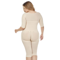 Fajas MariaE 9142 Long Sleeve Postoperative Shapewear With Over Bust Strap | After Pregnancy Compression Garment