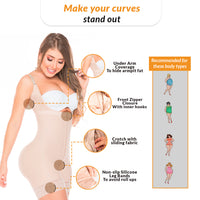 Open Bust Tummy Control Butt Lifter Shapewear | Daily Use & Postpartum Body Shaper for Women Fajas Salome 0216