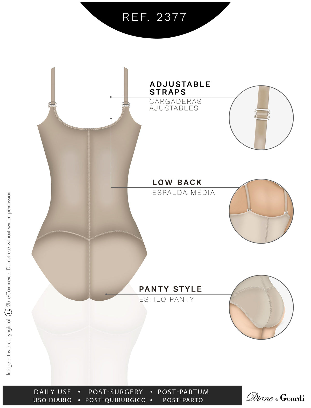 Diane & Geordi 002377 Women's Strapless Bodysuit Shapewear / Microlatex - Pal Negocio
