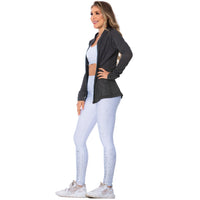 Chaqueta deportiva gris transparente para mujerFLEXMEE 980010