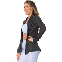 Chaqueta deportiva gris transparente para mujerFLEXMEE 980010