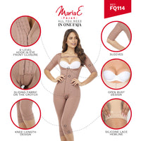 Fajas MariaE FQ114  Knee Length Bodysuit Lipo Compression Body Shaper | Powernet