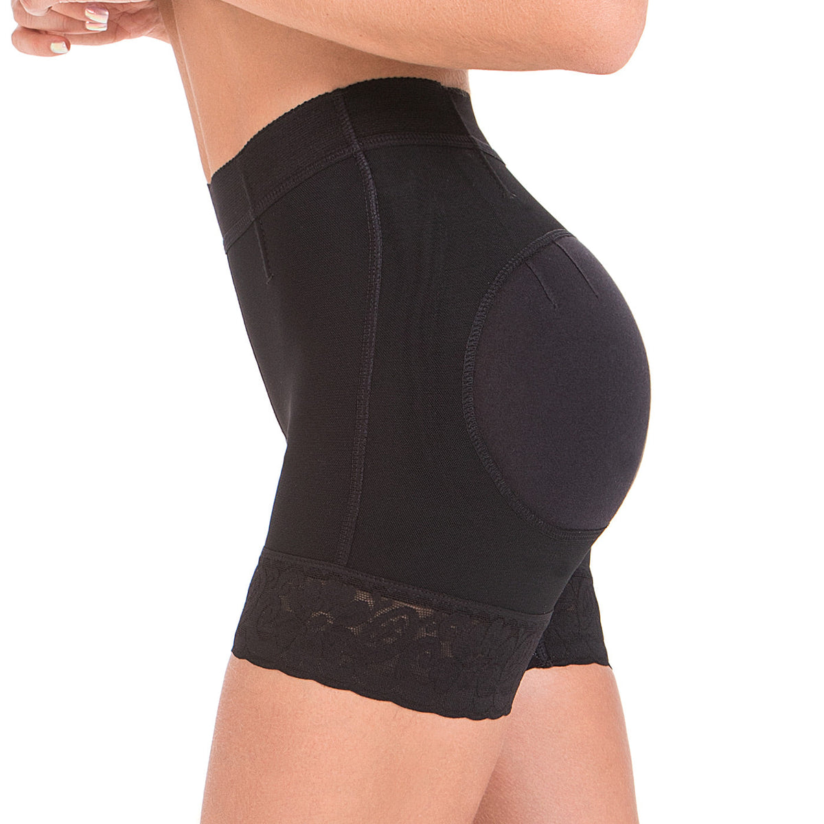 Fajas MariaE FU101 Pantalones cortos con cintura alta y control de barriga para mujer