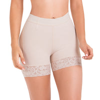 Fajas MariaE FU101 Pantalones cortos con cintura alta y control de barriga para mujer