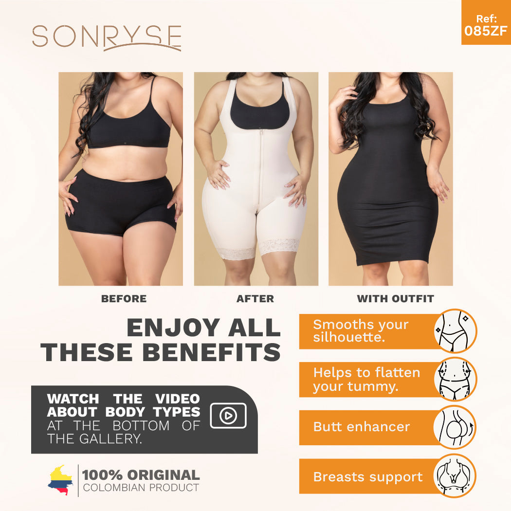 SONRYSE 085ZF | Bodysuit Shapewear with Built-in Bra | Postpartum, Post Surgery, First Stage Use