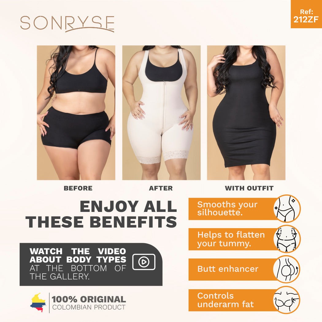 SONRYSE 212ZF | Colombian Shapewear Bodysuit for Women | Postpartum, Post Surgery