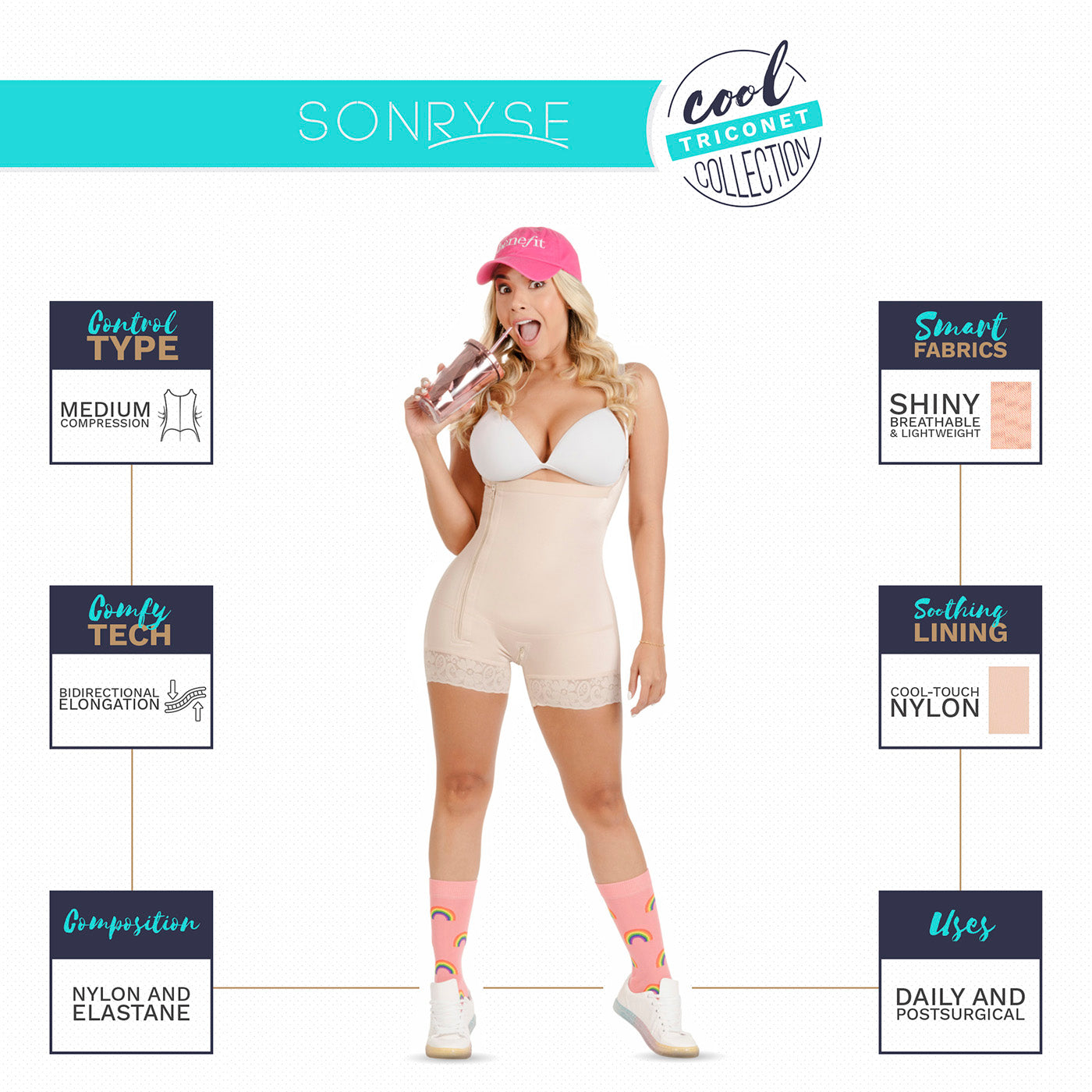 SONRYSE TR96ZF Colombian Butt Lifter Shapewear Bodysuit  Dress Nightout And Daily Use