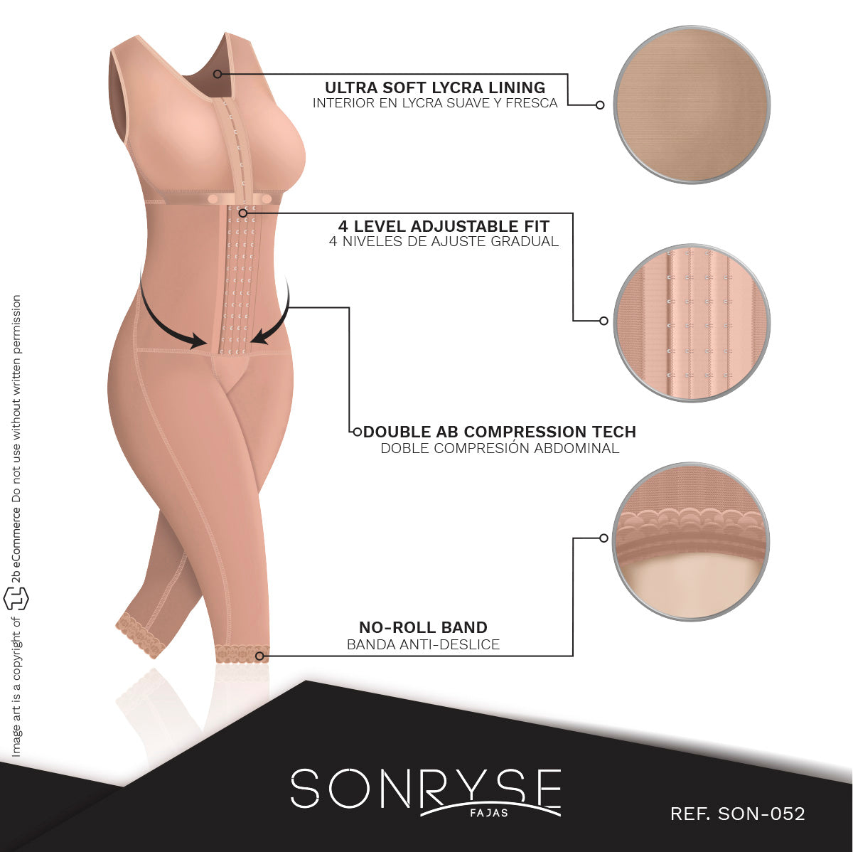 SONRYSE 052  Full Body Shaper for Post Surgery with Built-in Bra | Butt Lifting  and Tummy Control
