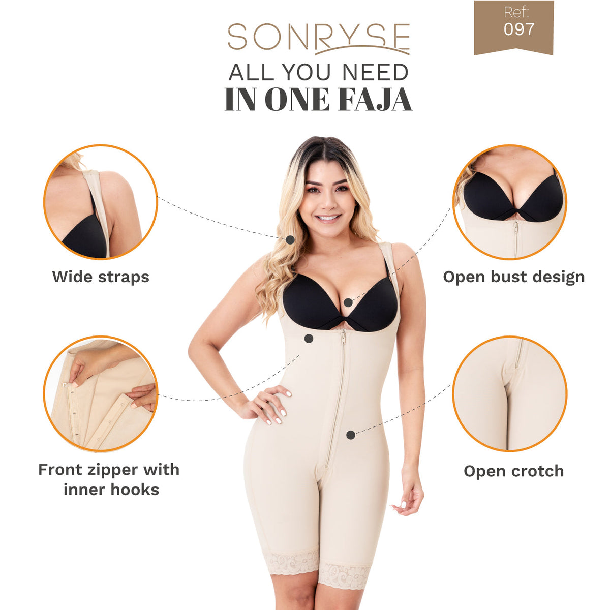 SONRYSE 097ZF | Fajas para el control de la barriga después del parto y después de la cirugía