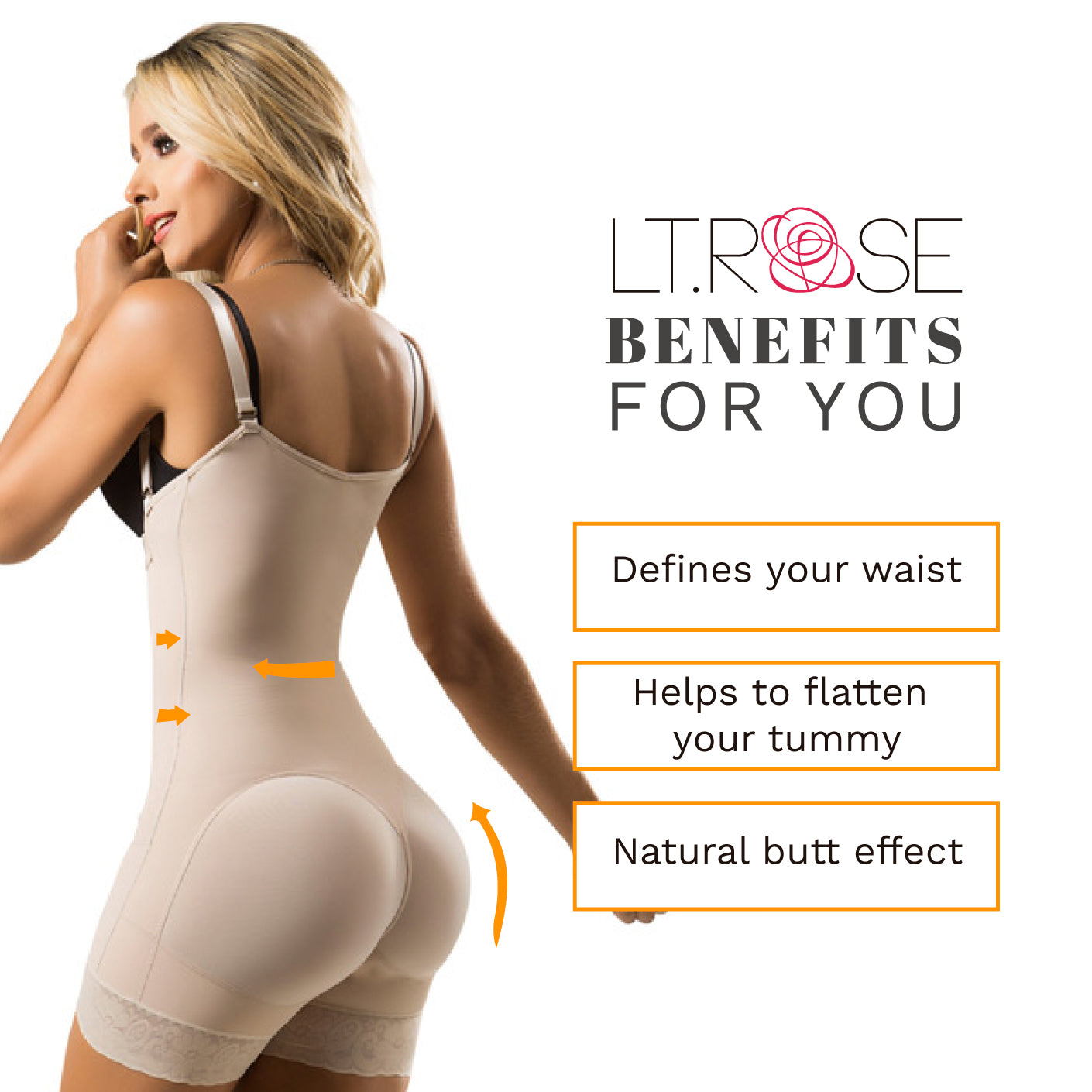 LT.Rose 21111 | Open Bust Butt Lifting Colombian Shapewear for Women