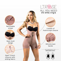 LT.Rose 21113 Open Bust Mid Thighs Butt-Lifting Girdle with Adjustable Straps | Everyday Use