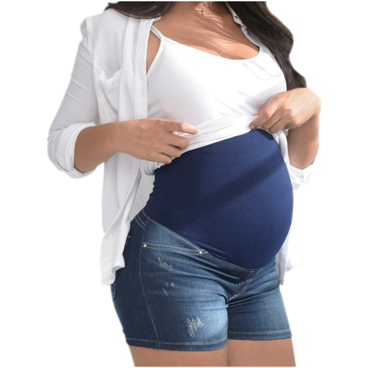 ÁMBAR - Lowla 0829 - Maternity Denim Shorts