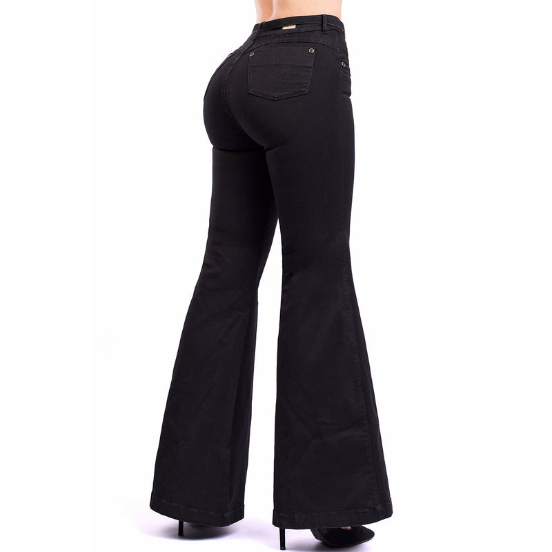 LT. Rose 1491 Flare Jeans de pierna ancha para levantamiento de glúteos para mujer