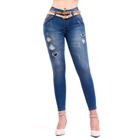 LT. Rose 1504 Jeans ajustados con realce de glúteos rasgados