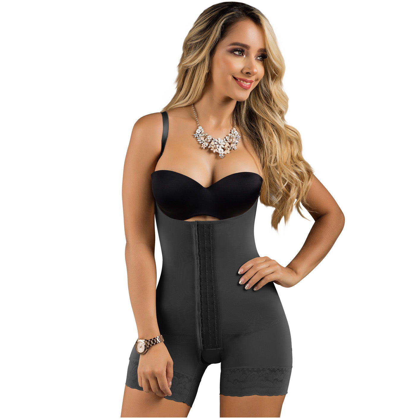 LT.Rose 21113 Open Bust Mid Thighs Butt-Lifting Girdle with Adjustable Straps | Everyday Use