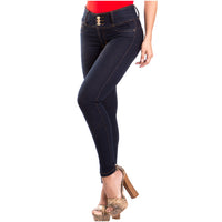 LT.Rose CS3B02 Jeans colombianos con cintura ancha y realce de glúteos para mujer
