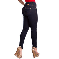 LT.Rose CS3B02 Jeans colombianos con cintura ancha y realce de glúteos para mujer