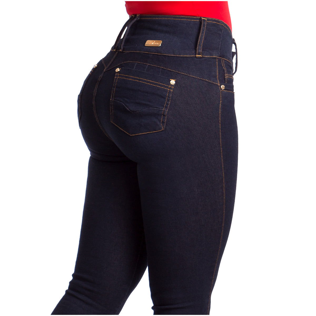 LT.Rose CS3B02 Jeans colombianos con cintura ancha y realce de glúteos para mujer