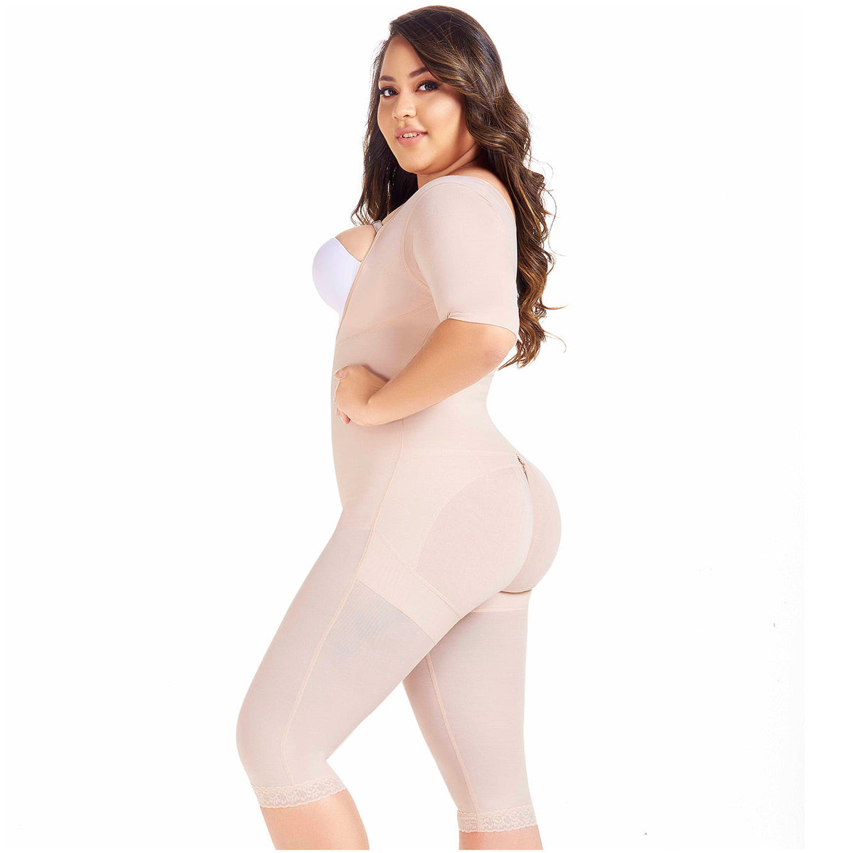 Fajas MariaE 9142 Long Sleeve Postoperative Shapewear With Over Bust Strap | After Pregnancy Compression Garment