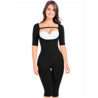 Fajas MariaE 9142 Long Sleeve Postoperative Shapewear With Over Bust Strap | After Pregnancy Compression Garment