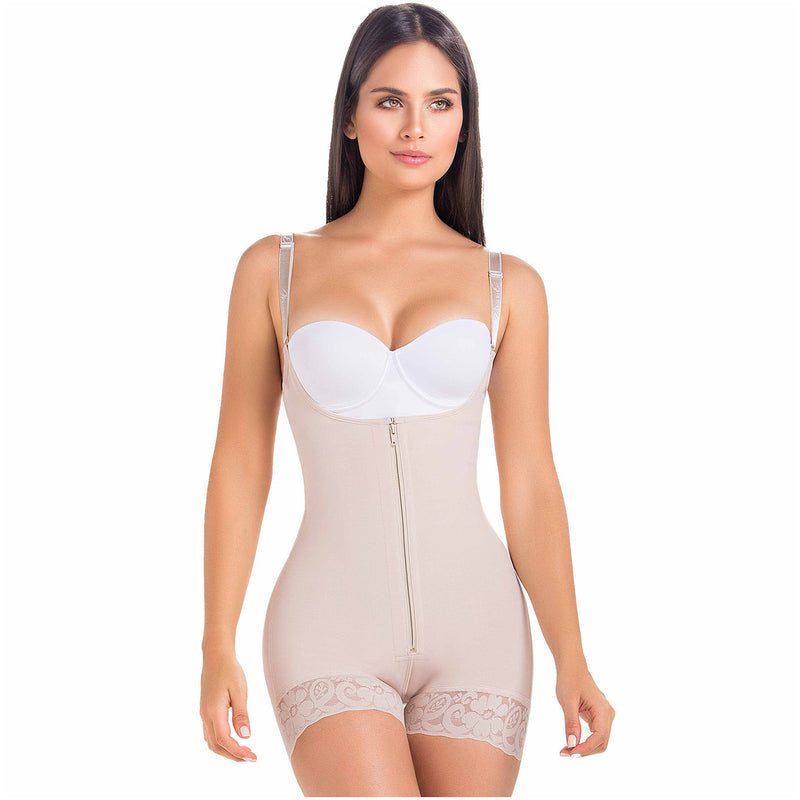 Fajas MariaE 9235 | Colombian Body Shaper Butt Lifting Postpartum Girdle Shapewear for Women | Open Bust for Daily Use - Pal Negocio
