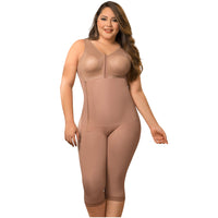 Fajas MariaE 9282 | Postoperative Shapewear with Bra | Side Zipper Knee Length