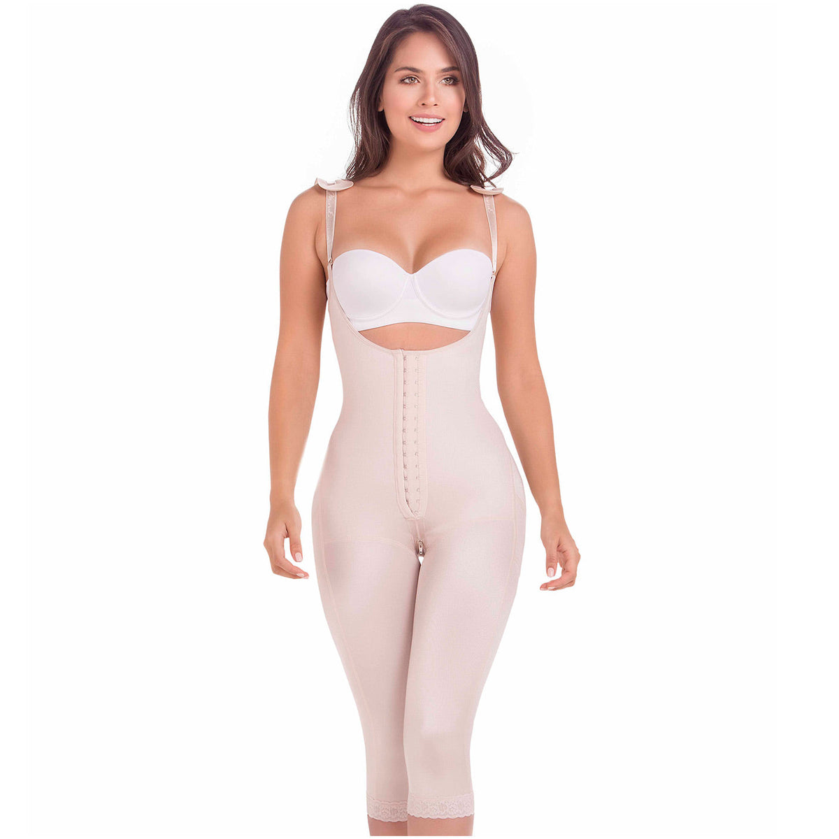 Fajas MariaE 9702 | Postsurgical Full Body Shaper for Women | Open Bust with Front Closure