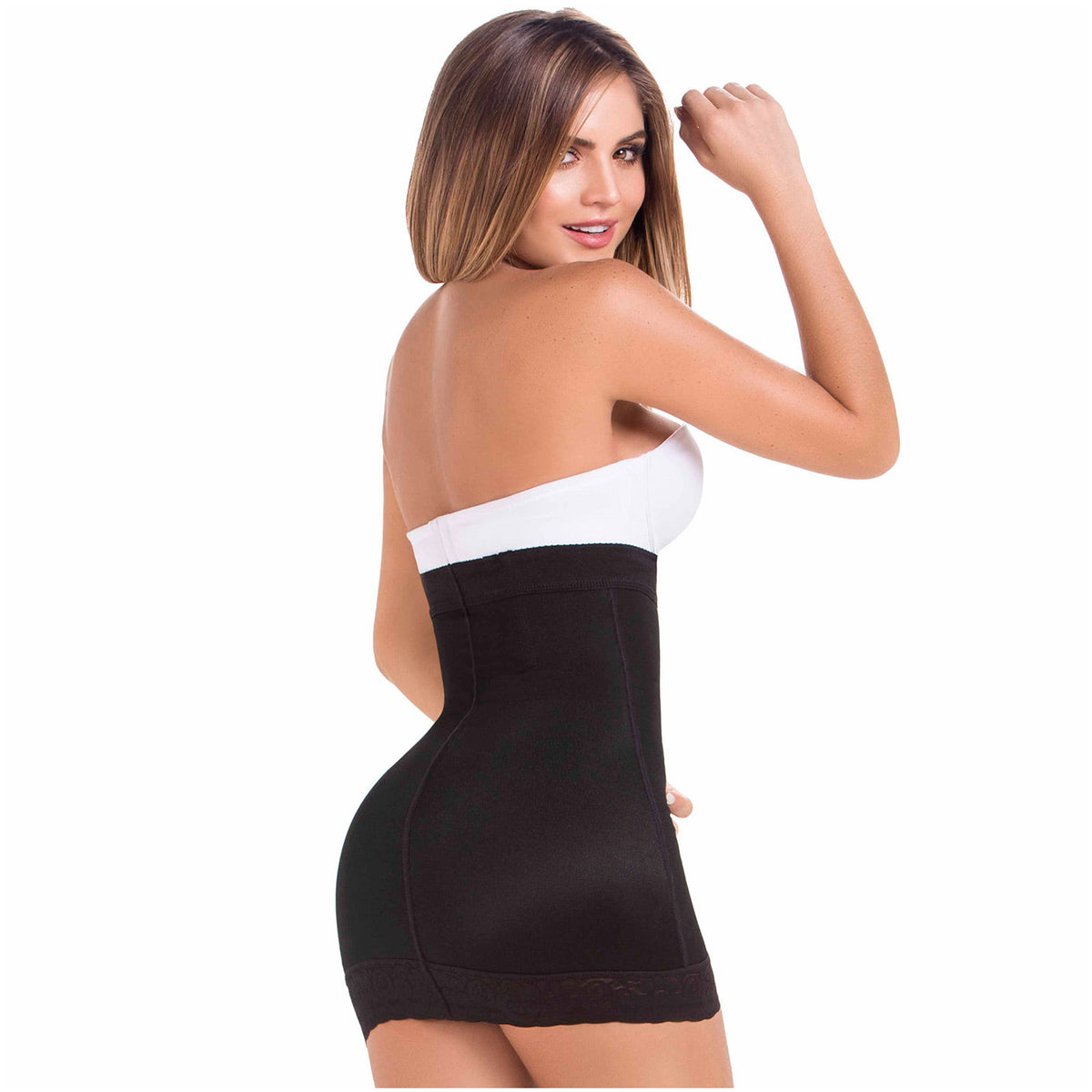 Fajas MariaE FU112 | Vestido camisero moldeador para mujer | Mejora de abdomen y caderas