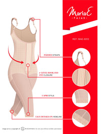 Fajas MariaE 9312 | Postoperative Full Body Shaper with Strap Cushions