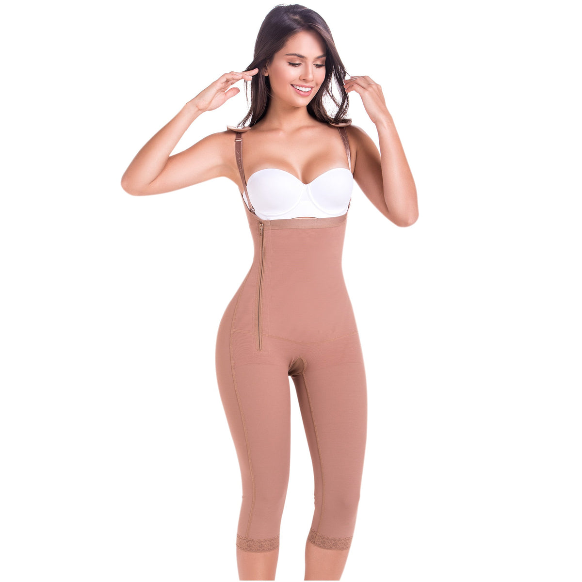 Fajas MariaE 9442 Capri Moldeador de Cuerpo Completo para Mujer | Levantamiento de glúteos y control de barriga después de la cirugía