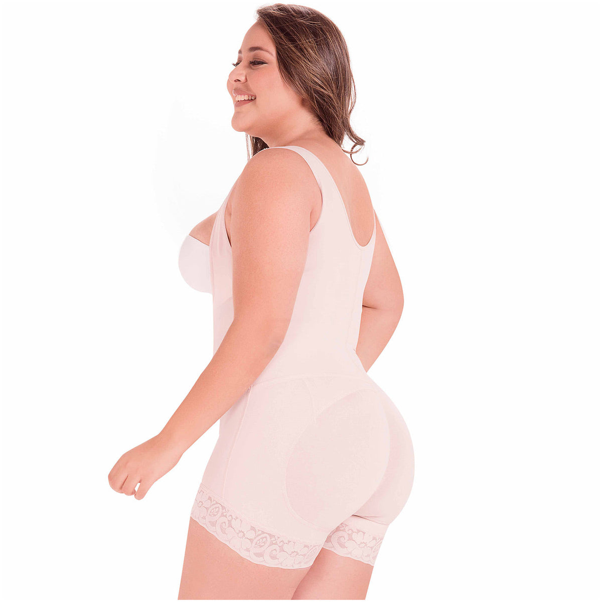 Fajas MariaE 9831 | Postpartum Butt Lifting Body Shaper for Daily Use | Open Bust with Front Zipper