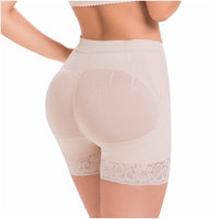 Fajas MariaE FU101 Pantalones cortos con cintura alta y control de barriga para mujer