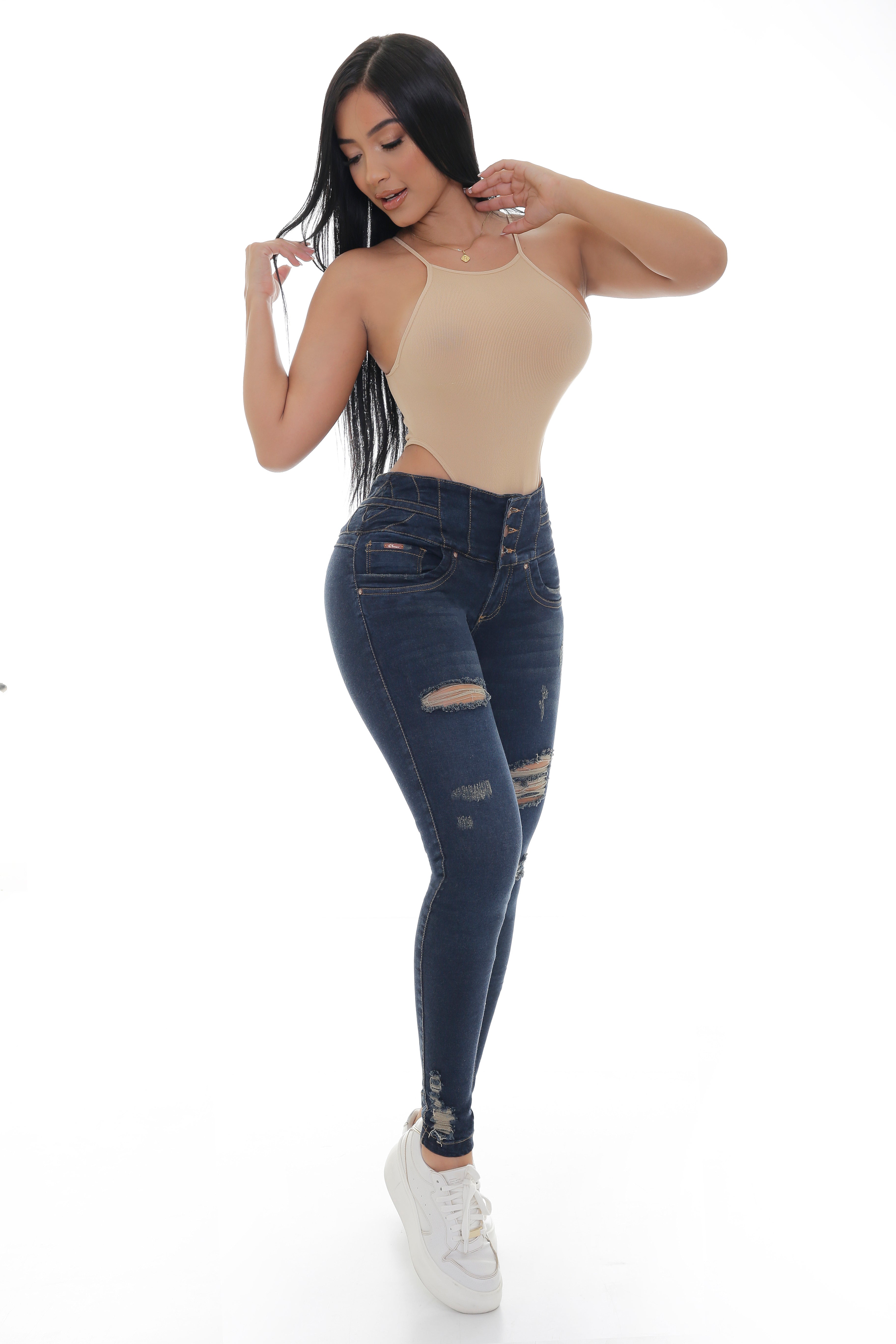 Butt Lift Jeans with No Pockets and High Waist 2160