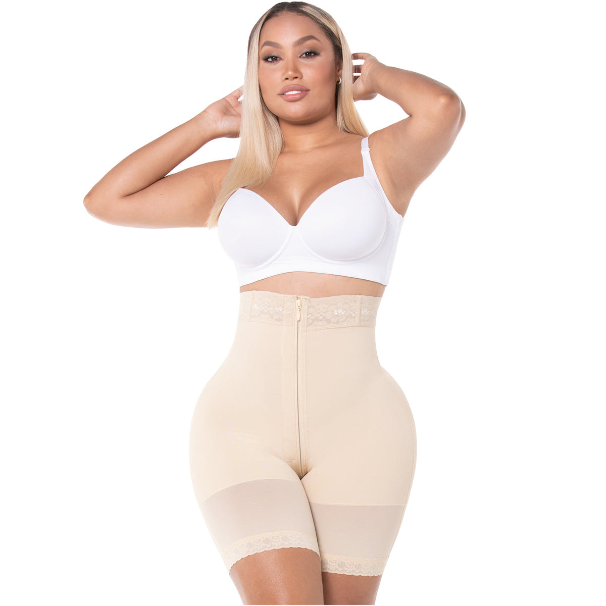 Womens Shapers Faja Postop Short With Bra 4 Hooks High Compression