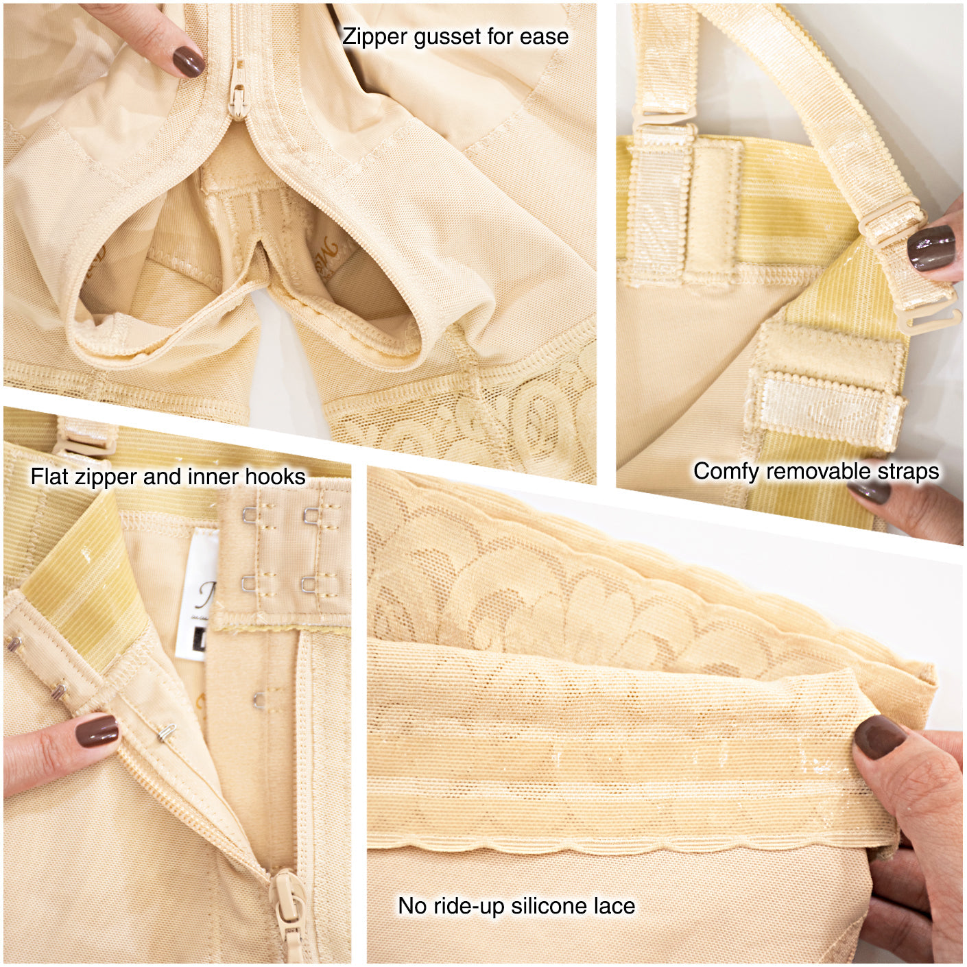 Fajas MYD 0766 Mid Thigh Strapless Body Shaper for Women