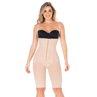 Diane & Geordi 2414-A | Postpartum Butt Lifter Tummy Control Capri Shapewear | Open Bust Knee Length Body Shaper for Women