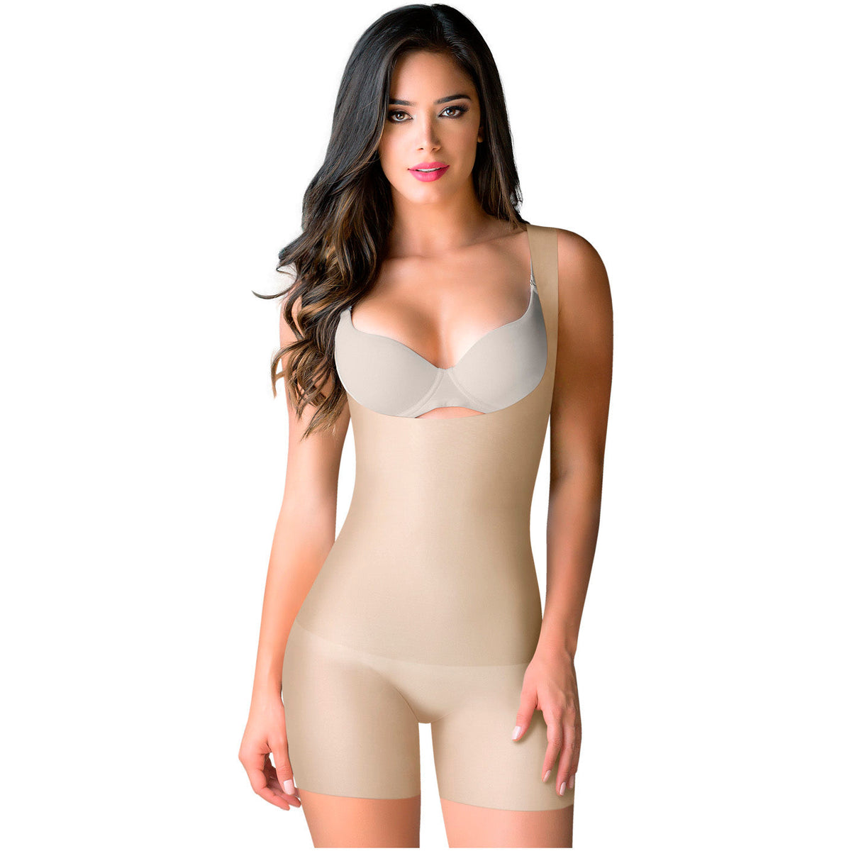 ROMANZA 2033 Tummy Control Shapewear Open Bust & Mid Thigh