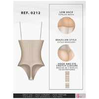 Fajas Salome 0212 | Strapless Thong Body Shaper | Everyday Use Tummy Control Shapewear Girdle for Dress - Pal Negocio