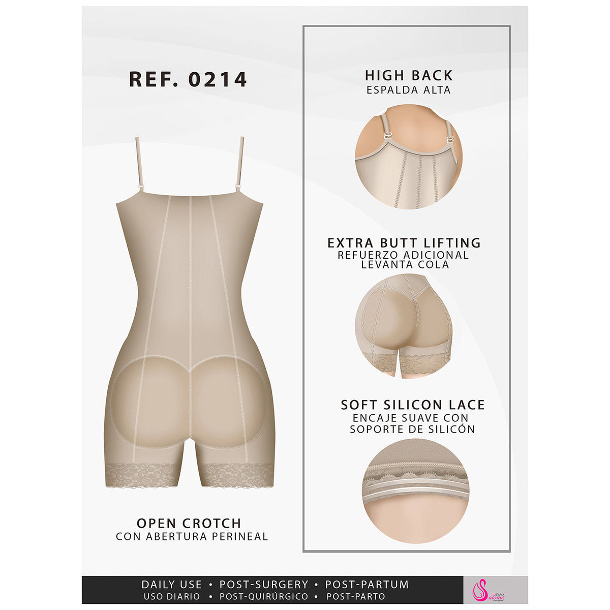 Fajas Salome 0214 Mid Thigh Body Shaper