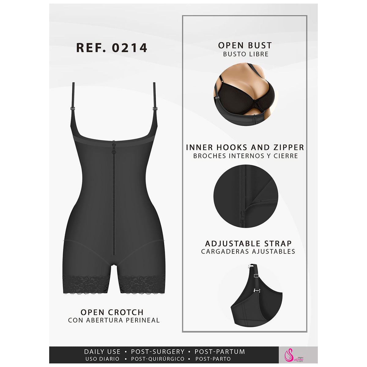Fajas Salome 0214 | Mid Thigh Strapless Body Shaper for Dresses | Tummy Control & Butt Lifting Shapewear for Dress - Pal Negocio