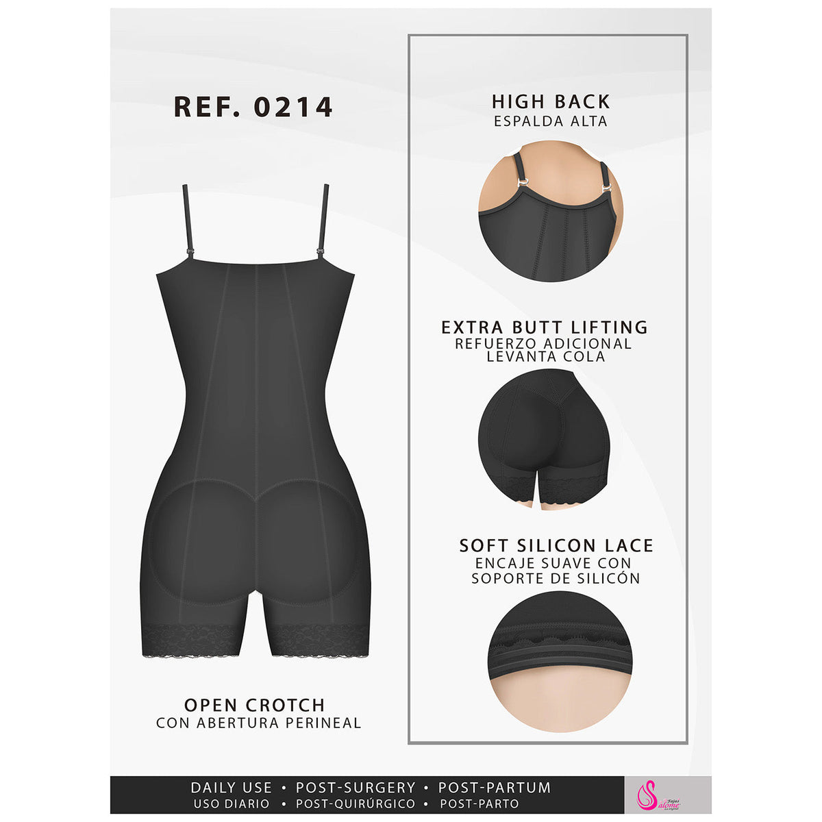 Fajas Salome 0214 | Mid Thigh Strapless Body Shaper for Dresses | Tummy Control & Butt Lifting Shapewear for Dress - Pal Negocio