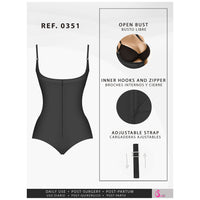 Fajas Salome 0351 | Open Bust Thong Tummy Control Shapewear for Women | Powernet - Pal Negocio