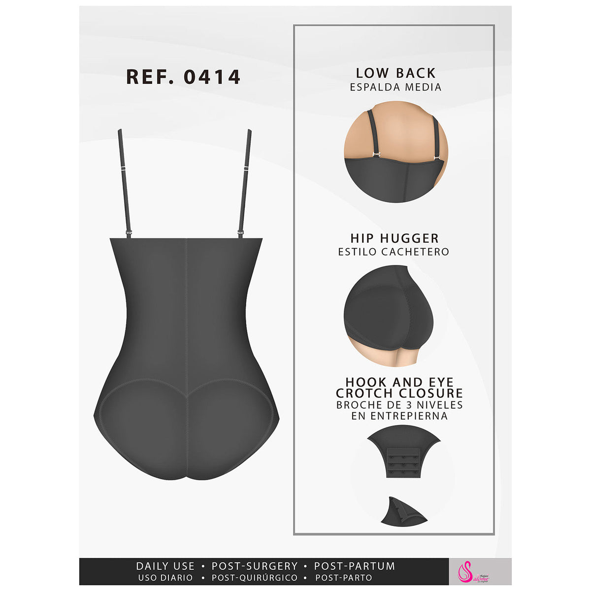 Fajas Salome 0414 | Strapless Butt Lifter Tummy Control Shapewear for Women | Powernet - Pal Negocio