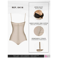 Fajas Salome 0418 | Strapless Butt Lifter Panty Bodysuit | Open-Bust Tummy Control Shapewear for Women