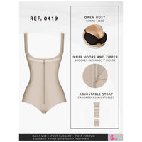 Fajas Salome 0419 | Butt Lifter Hiphugger Mid Thigh Body Shaper | Open Bust Tummy Control Shapewear for Women | Powernet - Pal Negocio